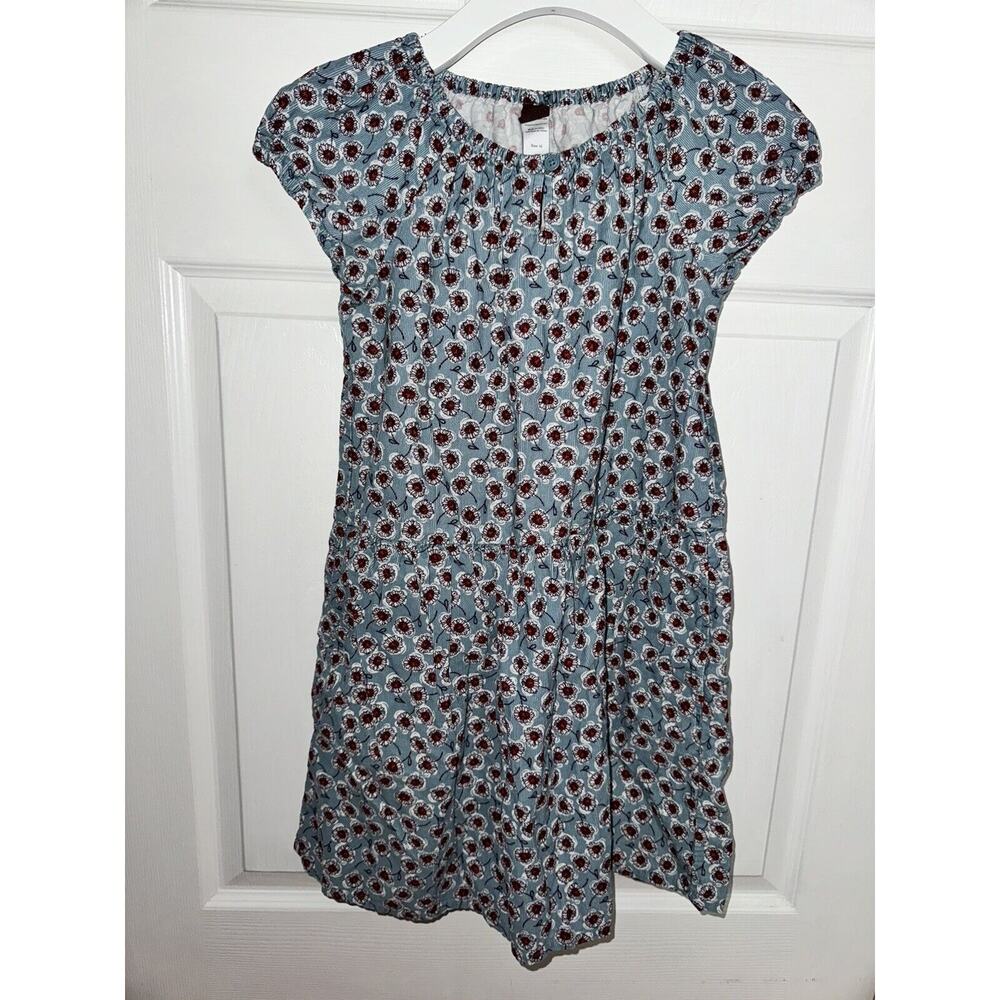 Tea Collection‎ Blue Floral Corduroy Dress Cotton Size 10